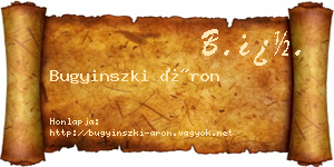 Bugyinszki Áron névjegykártya